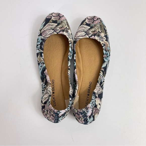 Lucky Brand Emmie Ballet Flats Shady Spruce Scala Rose Moroccan Women’s size 9 - Picture 4 of 8